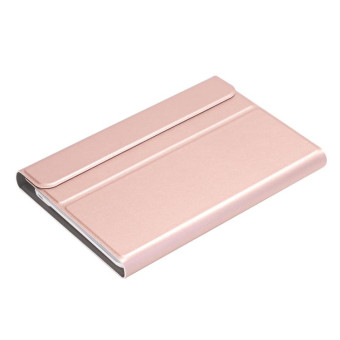 A0T8 For Huawei MatePad T8 8 inch ABS Ultra-thin Detachable Bluetooth Keyboard Voltage PU Leather Tablet Case with Bracket(Rose Gold)