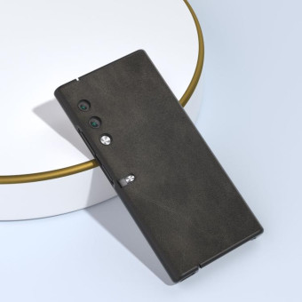 For Honor V Purse ABEEL Black Edge Cowhide Texture PU Phone Case(Black)