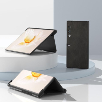 For Honor V Purse ABEEL Black Edge Cowhide Texture PU Phone Case(Black)