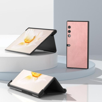 For Honor V Purse ABEEL Black Edge Cowhide Texture PU Phone Case(Pink)