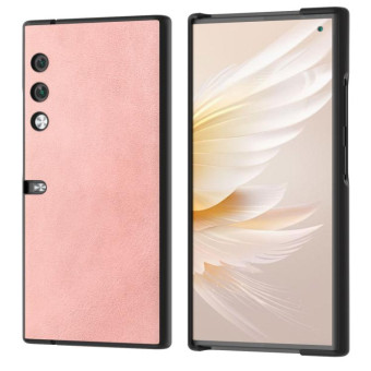 For Honor V Purse ABEEL Black Edge Cowhide Texture PU Phone Case(Pink)