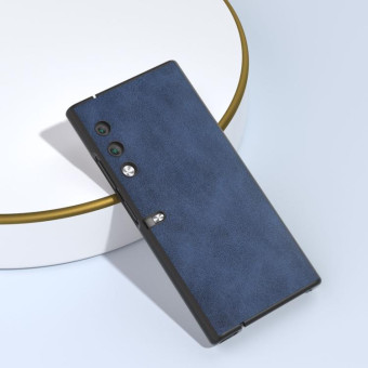 For Honor V Purse ABEEL Black Edge Cowhide Texture PU Phone Case(Blue)