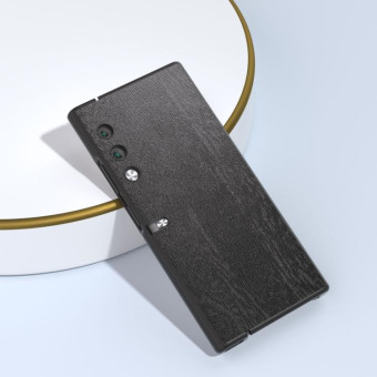 For Honor V Purse Wood Texture PU Phone Case(Black)