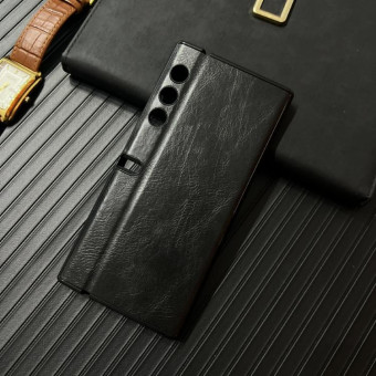 For Honor V Purse Crazy Horse Texture Leather Shockproof Phone Case(Black)