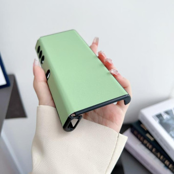 For Honor V Purse Morandi Solid Color Leather Texture Phone Case(Blue)