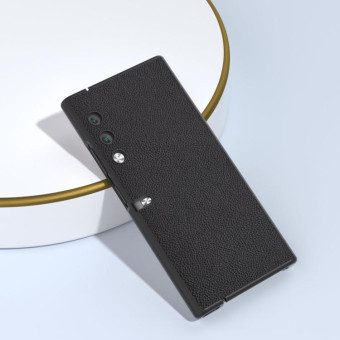 For Honor V Purse Genuine Leather + PC Litchi Texture Phone Case(Black)