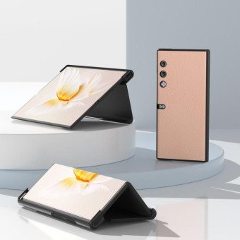 For Honor V Purse Genuine Leather + PC Litchi Texture Phone Case(Pink Gold)