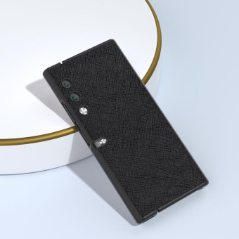 For Honor V Purse Cross Texture Genuine Leather Phone Case(Black)