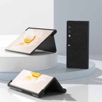 For Honor V Purse Cross Texture Genuine Leather Phone Case(Black)