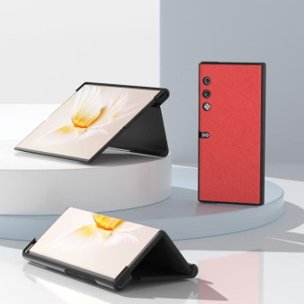 For Honor V Purse Cross Texture Genuine Leather Phone Case(Red)