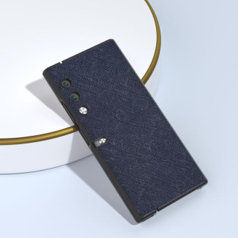 For Honor V Purse Cross Texture Genuine Leather Phone Case(Blue)