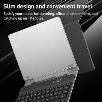 GKK Metal Folding Holder + Bluetooth Keyboard + Pen + Pen Slots + Mouse Set(Silver)