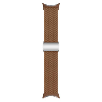 For Google Pixel Watch / Watch 2 Nylon Loop Magnetic Buckle Watch Band(Brown)