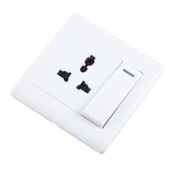 185-265V Multifunctional Wall Switch 86mm with Three-hole Power Socket