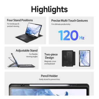 For Samsung Galaxy Tab S8+ / S7+ / S7 FE DUX DUCIS DK Floating Magnetic Keyboard Leather Tablet Case(Black)