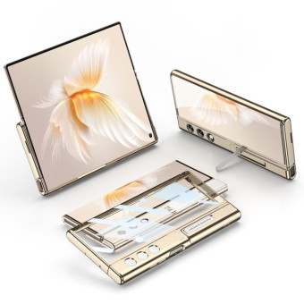 For Honor V Purse GKK Integrated Flip Electroplating TPU Case with Holder(Gold)