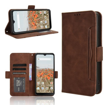 For Consumer Cellular Iris Connect Skin Feel Calf Texture Card Slots Leather Phone Case(Brown)