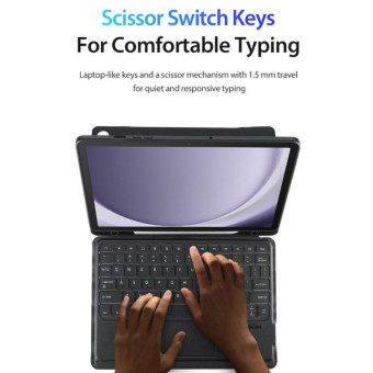 For Samsung Galaxy Tab A9+ DUX DUCIS DK Floating Magnetic Keyboard Leather Tablet Case(Black)