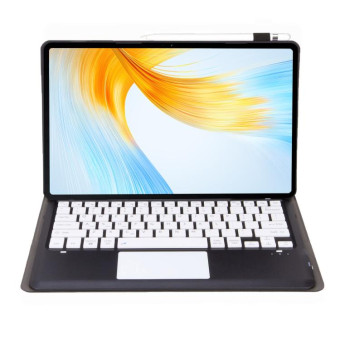 For Huawei MatePad Pro 13.2 inch AH18-A Detachable Bluetooth Keyboard Leather Tablet Case with Touch(Black+White)