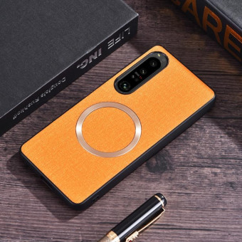 For Sony Xperia 1 VI CD Magsafe Magnetic Cloth Texture Phone Case(Orange)
