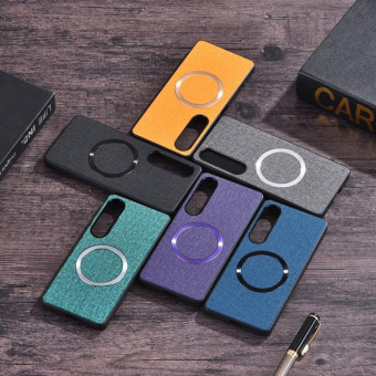 For Sony Xperia 1 VI CD Magsafe Magnetic Cloth Texture Phone Case(Blue)