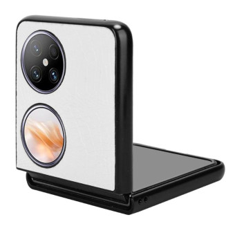 For Huawei Pocket 2 Crocodile Texture Leather Folding Phone Case(White)