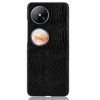 For Huawei Pocket 2 Crocodile Texture Leather Folding Phone Case(Black)
