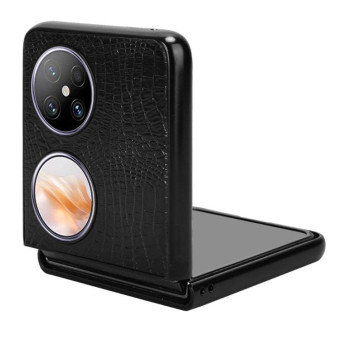 For Huawei Pocket 2 Crocodile Texture Leather Folding Phone Case(Black)