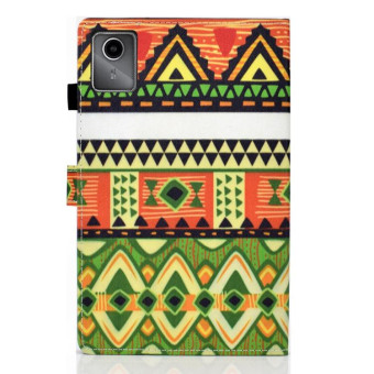 For Lenovo Tab M11 / Xiaoxin Pad 11 2024 Colored Drawing Sewing Pen Slot Leather Tablet Case(Folk-custom)