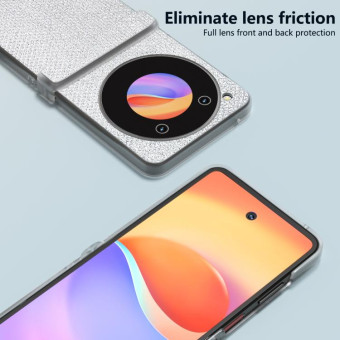 For ZTE nubia Flip ABEEL Three Parts Frosted Transparent Frame Diamond Phone Case(Silver)