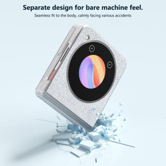 For ZTE nubia Flip ABEEL Three Parts Frosted Transparent Frame Diamond Phone Case(Silver)