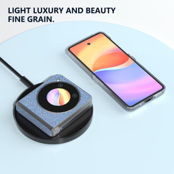 For ZTE nubia Flip ABEEL Three Parts Frosted Transparent Frame Diamond Phone Case(Blue)