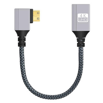 Mini HDTV to HDTV Right Angle Head HD Video Data Adapter Cable for DSLR Camera(Left Elbow)