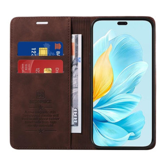 For Honor 200 Lite Global BETOPNICE Suction RFID Anti-theft Leather Phone Case(Brown)