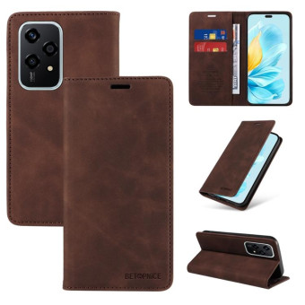 For Honor 200 Lite Global BETOPNICE Suction RFID Anti-theft Leather Phone Case(Brown)