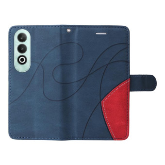 For OnePlus Nord CE4 Dual-color Splicing Flip Leather Phone Case(Blue)