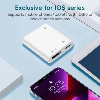XM006 1080P iOS10.0 HDMI Mobile Phone AV Adapter(White)