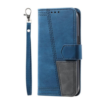 For Honor 200 Lite TTUDRCH Embossed Line Splicing Leather Phone Case(Blue)