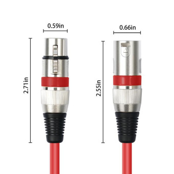 10pcs / Set XLR 3pin Male to Female Audio Cable, Length: 1m