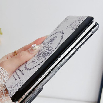 For Huawei Mate X5 / X2 Sketching Flowers Flip Leather Phone Case(Pink)