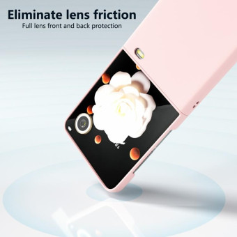 For Honor Magic V Flip 3 in 1 PC Frosted Skin Feel Full Coverage Phone Case(Pink)