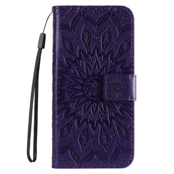 For Honor 200 Lite Global Embossed Sunflower Pattern Flip Leather Phone Case(Purple)