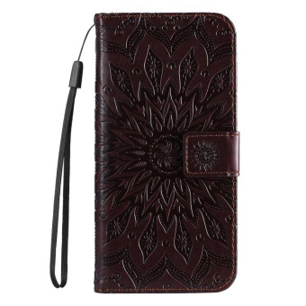 For Honor 200 Lite Global Embossed Sunflower Pattern Flip Leather Phone Case(Brown)