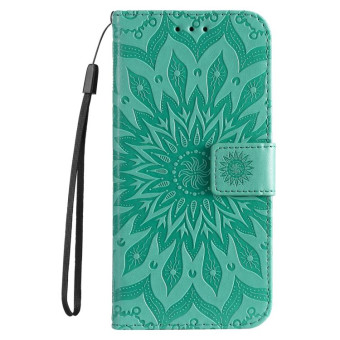 For Honor 200 Lite Global Embossed Sunflower Pattern Flip Leather Phone Case(Green)