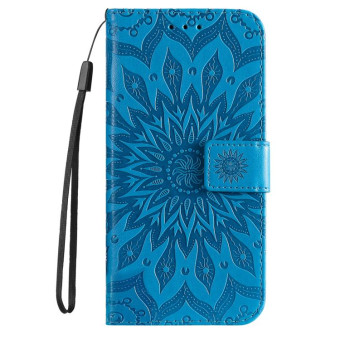For Honor 200 Lite Global Embossed Sunflower Pattern Flip Leather Phone Case(Blue)
