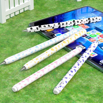 For Huawei M-Pencil 1 / 2 / 3 Cow Pattern Stylus Silicone Protective Cover(Yellow)