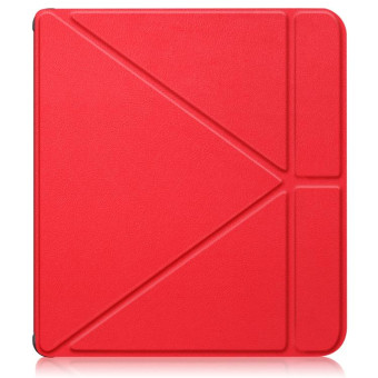 For Kobo Libra Colour 2024 Solid Color Deformation TPU Leather Smart Tablet Case(Red)
