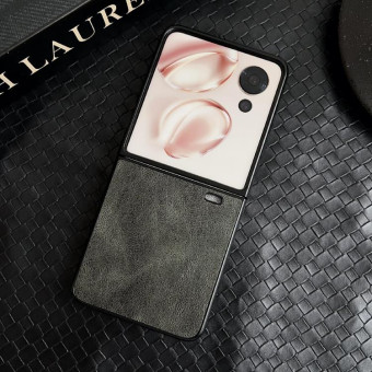 For Honor Magic V Flip Crazy Horse Texture Folding PU Phone Case(Green)