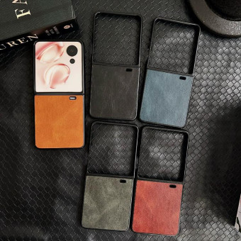 For Honor Magic V Flip Crazy Horse Texture Folding PU Phone Case(Green)