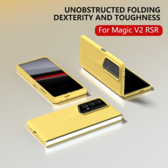 For Honor Magic V2 RSR Porsche Design Full Coverage Skin Feel PC Phone Case(Yellow)